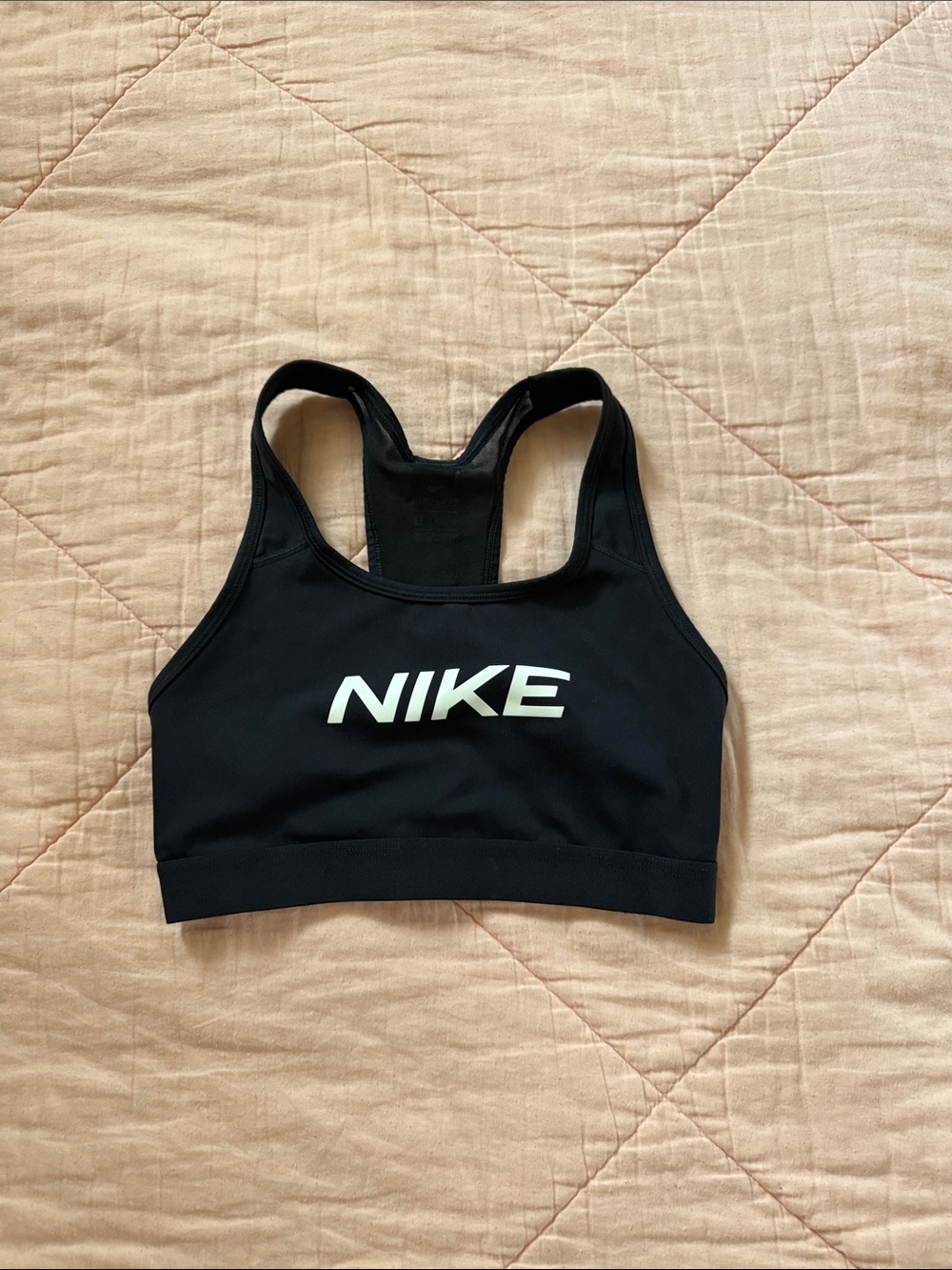 Nike Black Racerback Logo Sports Bra